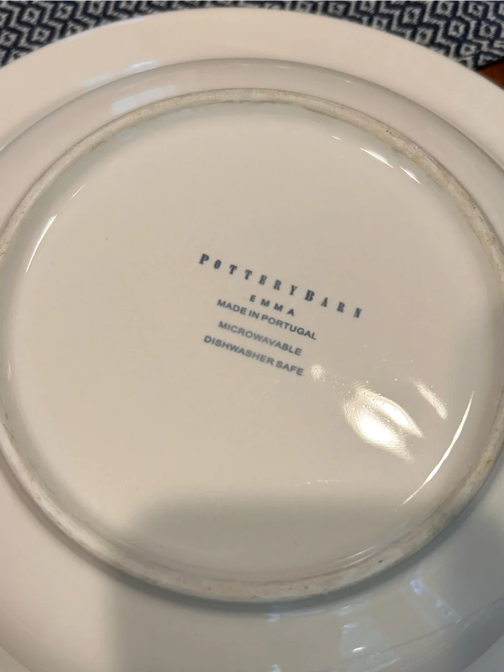 Pottery Barn Emma Stoneware Cream Beaded Rim Dinner Plates Soup Bowls